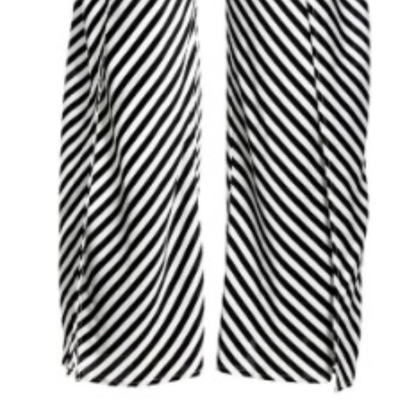 Black/White Stripe Woven Overlay Halter Jumpsuit - Small - Picture 5 of 5
